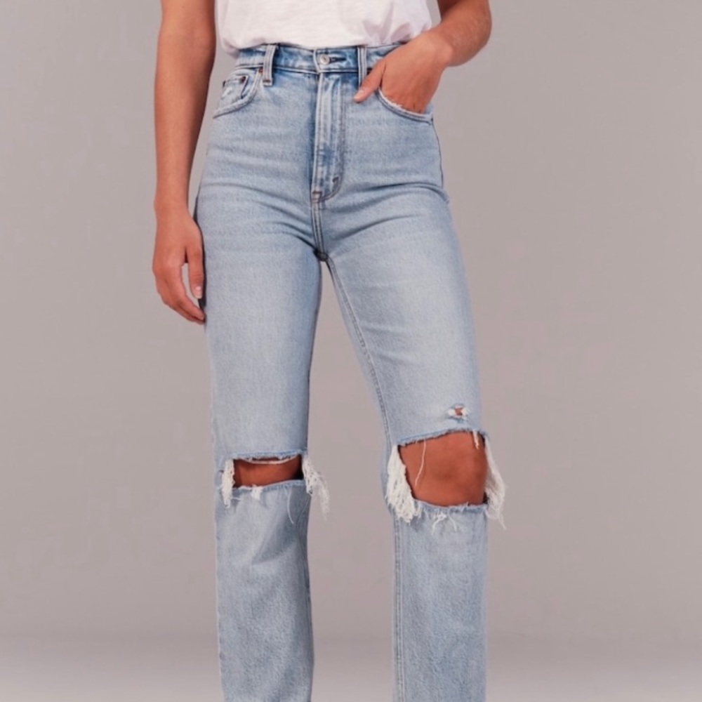 Abercrombie & Fitch 90 ultra high rise straight jeans